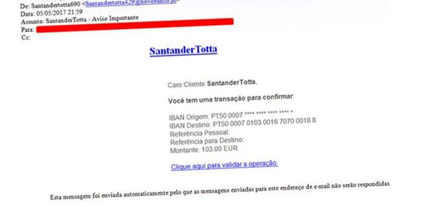 Clientes do Santander Totta têm recebido emails falsos